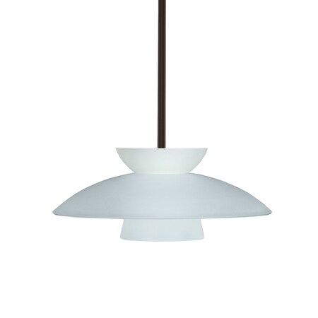 Besa Lighting Trilo 15 Stem Pendant, Frost, Bronze Finish, 1x75W Incandescent 1TT-451325-BR